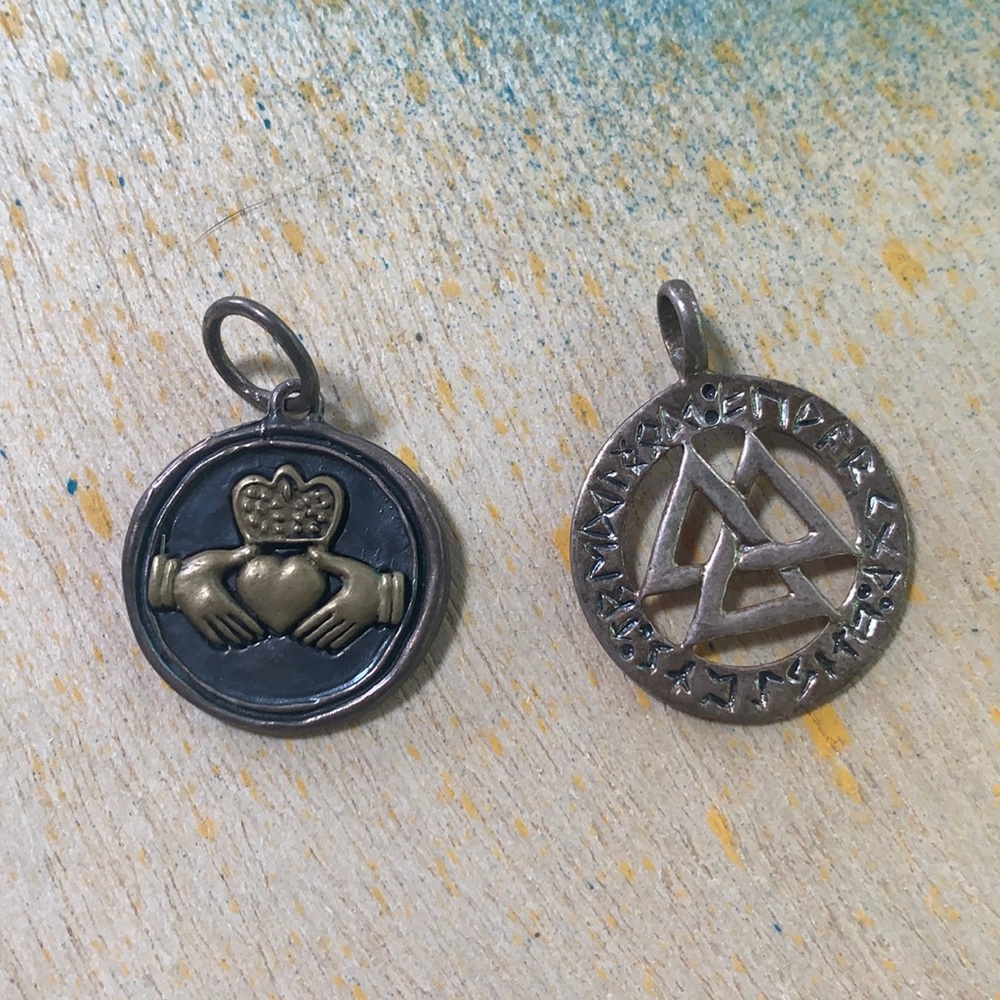 Set of TWO .925 Sterling Silver pendants